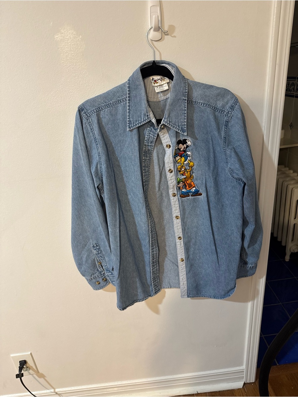 Vintage Disney chambray oversized denim button down shirt